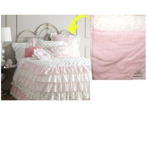 Gingham Pink White Pillow Sham Amity Home Camryn Euro Cotton